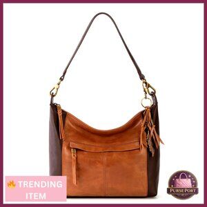 Large Leather Hobo Bag with Zipper Pockets for Everyday & Travel